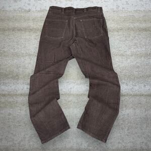 Vintage 90s LL Bean Corduroy Pants 36x32 Regular Straight Leg Chocolate Brown